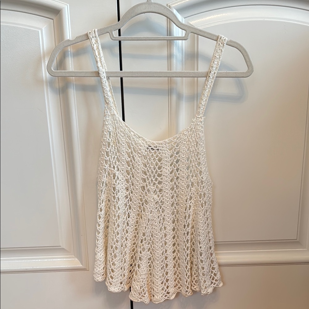 Elegant White Crochet Tank Top